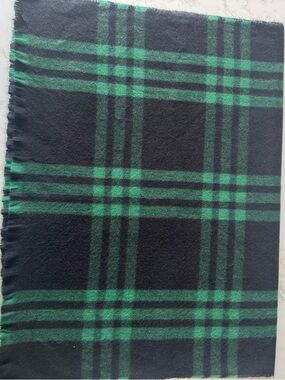 Black & Green Plaid Blanket Scarf